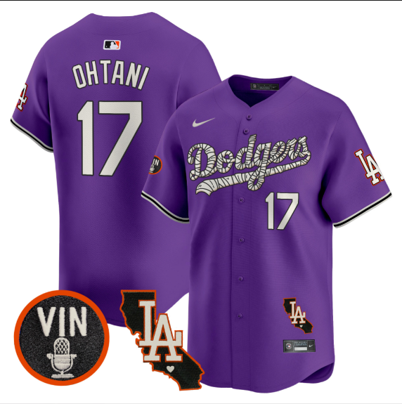 Men Los Angeles Dodgers #17 Ohtani Tokyo Series 2025 purple Limited Stitched Jersey